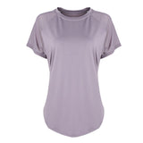 Summer Breathable Quick Dry Yoga T-Shirt Purple