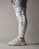 Skinny Gym Running Patchwork Pants Gray