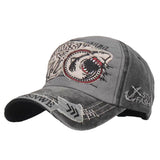 Embroidered Sharks Unisex Fishing Baseball Cap Washed Black