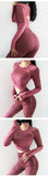 Woman wearing Seamless Yoga Power Set Red