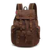 Backpack - Classic Vintage Canvas Leather Backpack