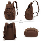 Backpack - Classic Vintage Canvas Leather Backpack