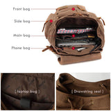 Backpack - Classic Vintage Canvas Leather Backpack