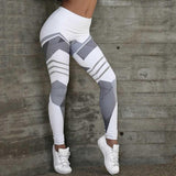 Leggings - Women's Black And White Geometric Printed Leggings