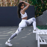 Leggings - Women's Black And White Geometric Printed Leggings