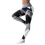 Leggings - Women's Black And White Geometric Printed Leggings