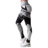 Leggings - Women's Black And White Geometric Printed Leggings