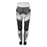 Leggings - Women's Black And White Geometric Printed Leggings