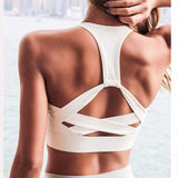 Sport Bras - Cross Straps Push Up Sports Bra