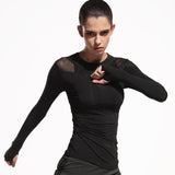 T-Shirt For Her - Black Patchwork Sports T-Shirt.
