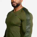 T-Shirts For Him - Men's Fitness Camouflage Patchwork Top