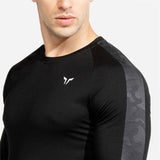 T-Shirts For Him - Men's Fitness Camouflage Patchwork Top