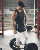 Tank Tops For Him - Zipper Gym Cotton Vest