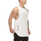 Tank Tops For Him - Zipper Gym Cotton Vest