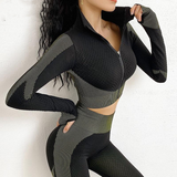 Autumn Thumb Hole Fitness Crop Top