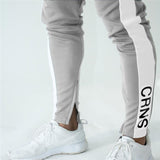 Trousers For Him - Gym Fitness White Stripe Joggers