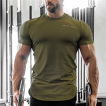 Bodybuilding Training Curved Hem Skinny T Shirt