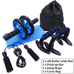 3-in-1 - Push Up Bar AB Roller Kit And Adjustable Jump Rope