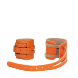 Leather Weightlifting Wristbands (1 Pair) Orange
