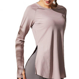 Loose Yoga Fitness Thumb Hole Top Pink