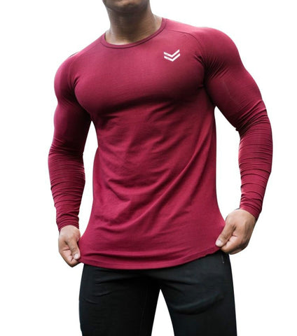 Cotton Muscle Exercise Long Sleeve Tee