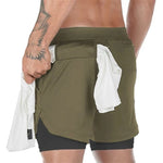Camo Running Double-Layer Shorts Army Green