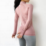 Autumn Sport Thumb Hole Jacket Pink Back View