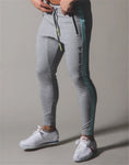Skinny Gym Running Patchwork Pants Gray
