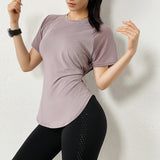 Summer Breathable Quick Dry Yoga T-Shirt Purple