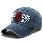 Washed Style Embroidered NY FD Baseball Cap Red