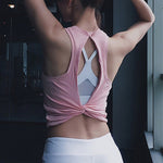 Thin Fitness Quick-drying Yoga Suspender Top Pink Back
