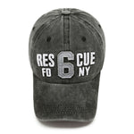 Washed Style Embroidered NY FD Baseball Cap Washed Black