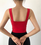 Lace Up Fitness Training Crop Top Red