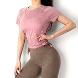 Loose Fit O-Neck Yoga Workout T-shirt Pink