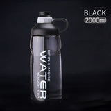 2.0L Sport BPA Free Drink Water Bottle Black