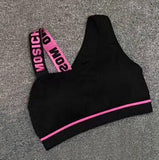 New Letter Cut Out Workout Sports Bra Purple