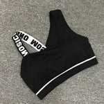 New Letter Cut Out Workout Sports Bra White