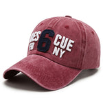 Washed Style Embroidered NY FD Baseball Cap Red
