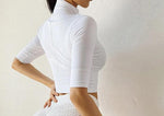 Gym Zipper Half Sleeve Yoga Shirt White