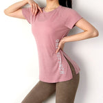 Loose Fit O-Neck Yoga Workout T-shirt Pink
