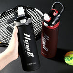 750ml Tritan Material Straw Gym Water Bottle Black and Red