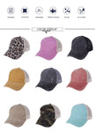 Ponytail Tennis Washed Distressed Cap Color Display
