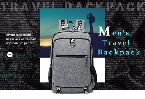 Backpack - Men's Travel Laptop Backpack With USB Charging Port