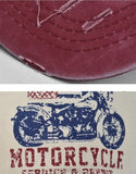 Motorcycle Print Washed Vintage Baseball Cap