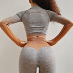 Sport Suit - Athletic Fitness Suit (Crop Top+Leggings)