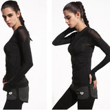 T-Shirt For Her - Black Patchwork Sports T-Shirt.