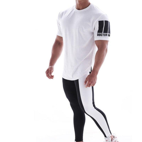 T-Shirts For Him - Slim Fit Curved Hem Cotton Gym T-Shirt