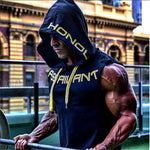 Tank Tops For Him - Cotton Bodybuilding Tank Top Hoodie