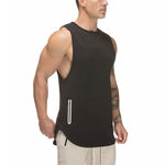 Tank Tops For Him - Zipper Gym Cotton Vest