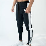 Trousers For Him - Gym Fitness White Stripe Joggers